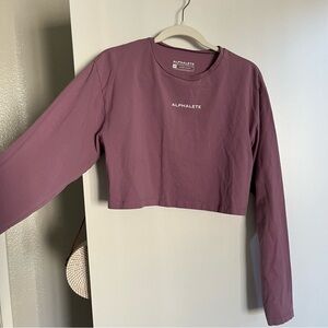 Alphalete Purple Long Sleeve Cropped Hoodie